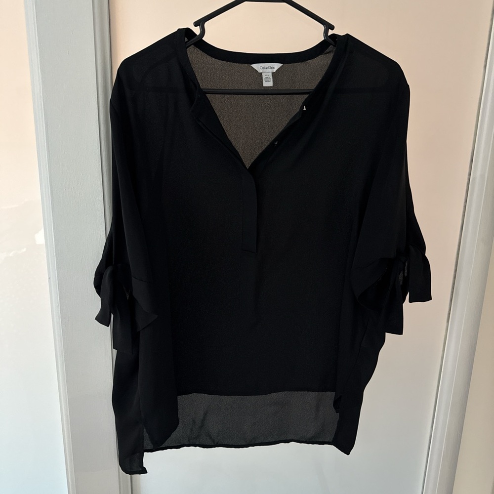 Calvin Klein Black Sheer Blouse